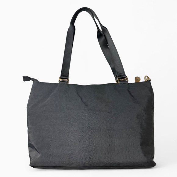 Baggallini Women's Gray Gold Hardware Nylon Med-Size Shoulder Bag Travel Tote - Picture 4 of 11